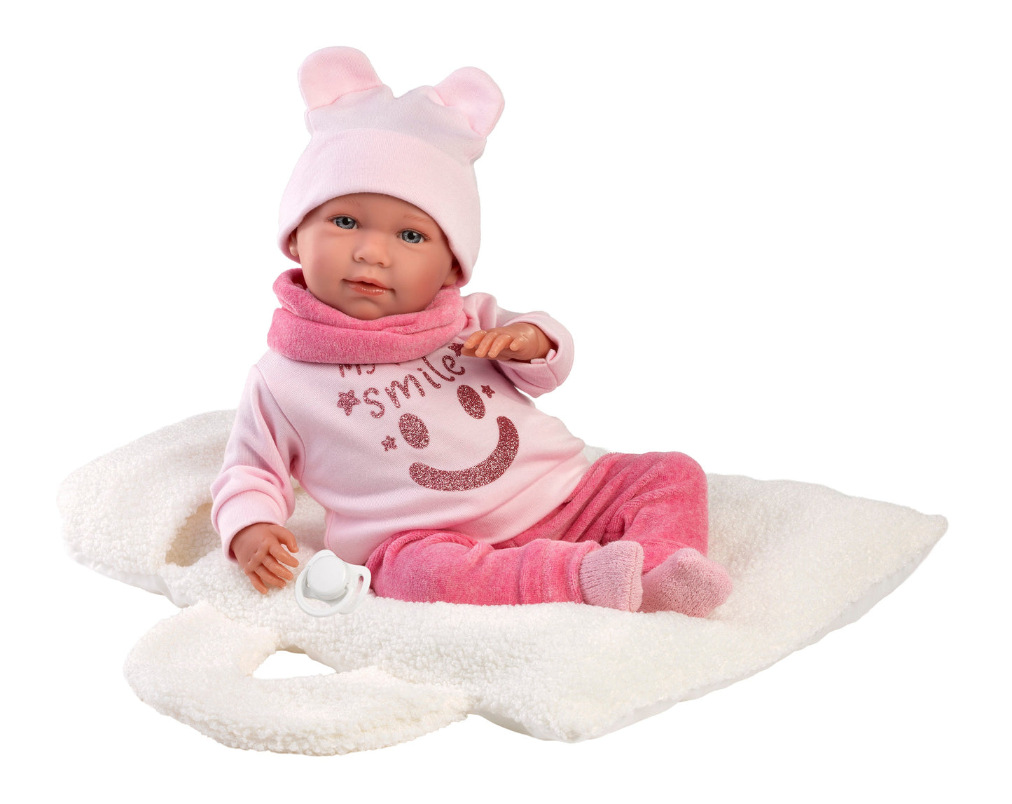 74140 Mimi Smile Laughing Doll With Baby Carrier 42cm