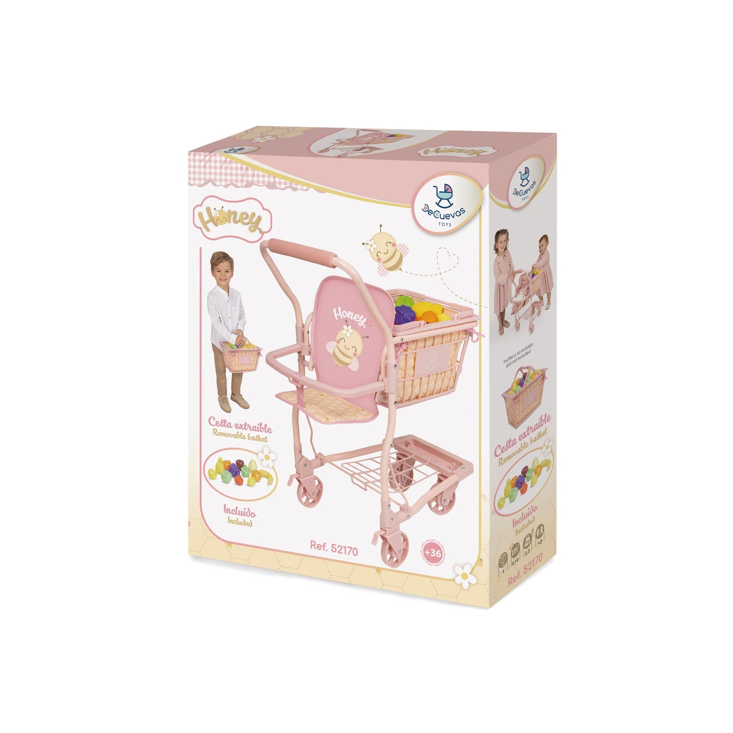 52170 Shopping Trolley Cart With Food - Honey Collection