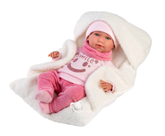 74140 Mimi Smile Laughing Doll With Baby Carrier 42cm