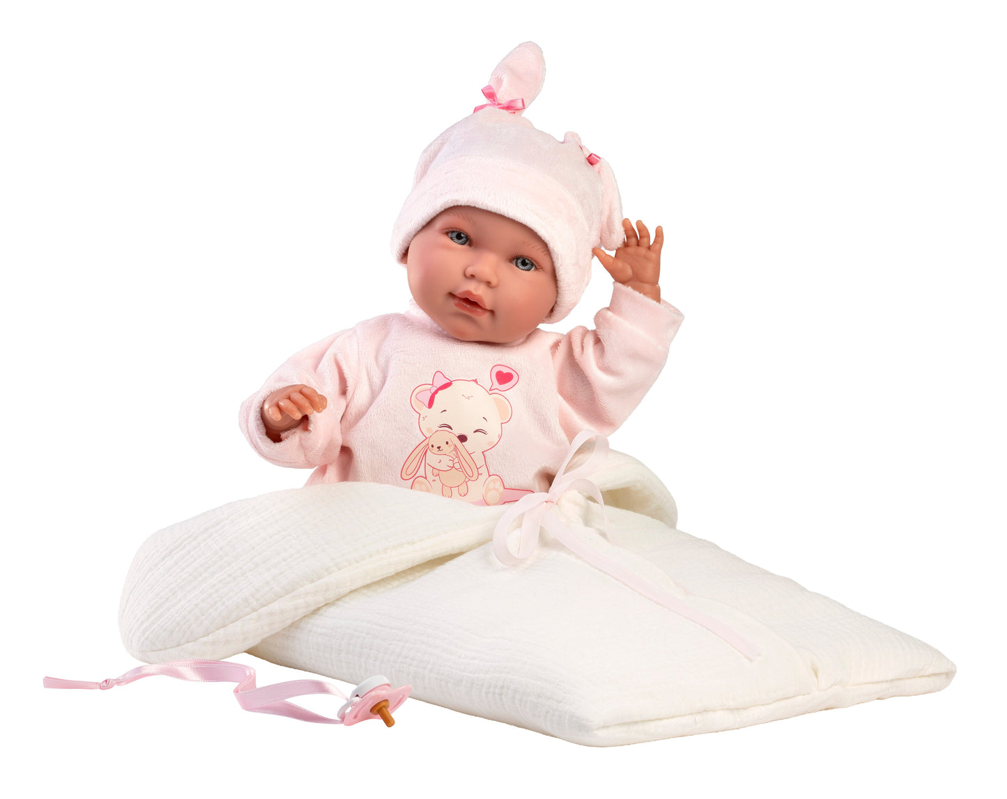 74144 Abril Crying Doll With Sleeping Bag 42cm