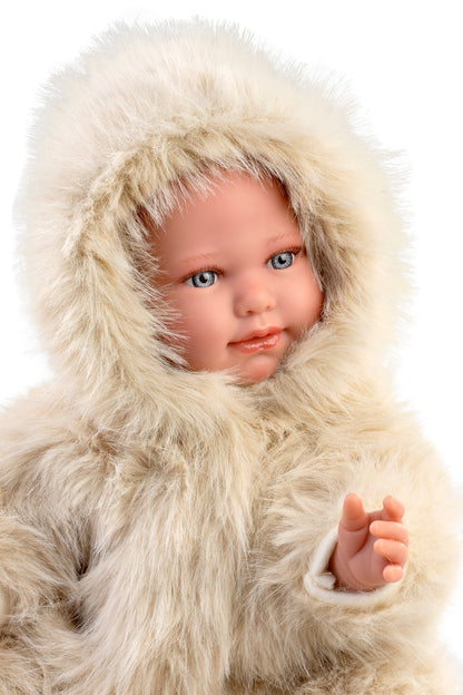 74507  Alicia Crying Baby Doll Teddy Bear Suit