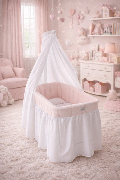 Bebelux Pink Doll Bassinet Cot Crib