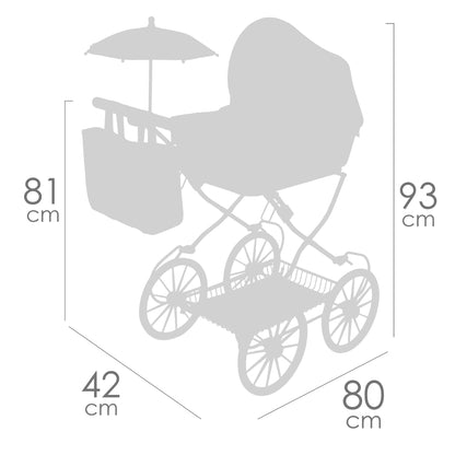 81068 Doll Pram 81cm - Botanic Collection (age 4 and over)