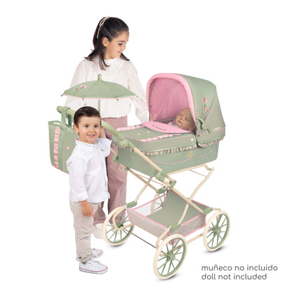 82068 Reborn Doll Pram 90cm - Botanic Collection (age 5 and over)