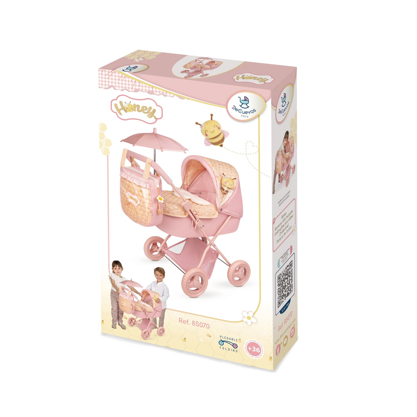 85070 Doll Pram with Parasol - Honey Collection (Under 5 years)
