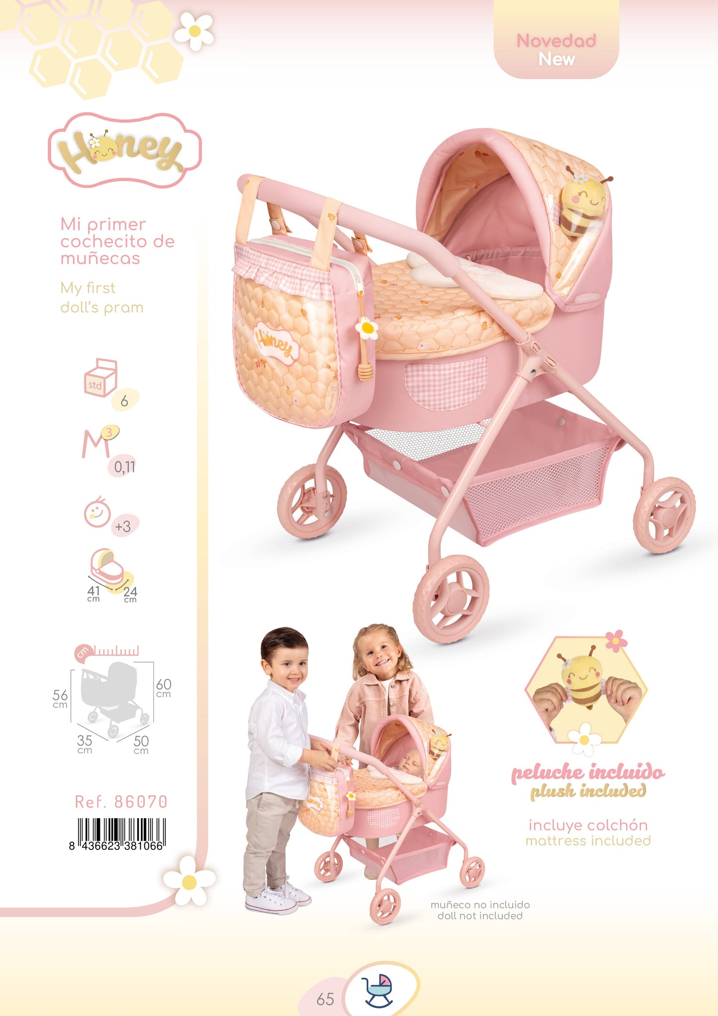 86070 My First Doll Pram - Honey Collection (under 4 years)