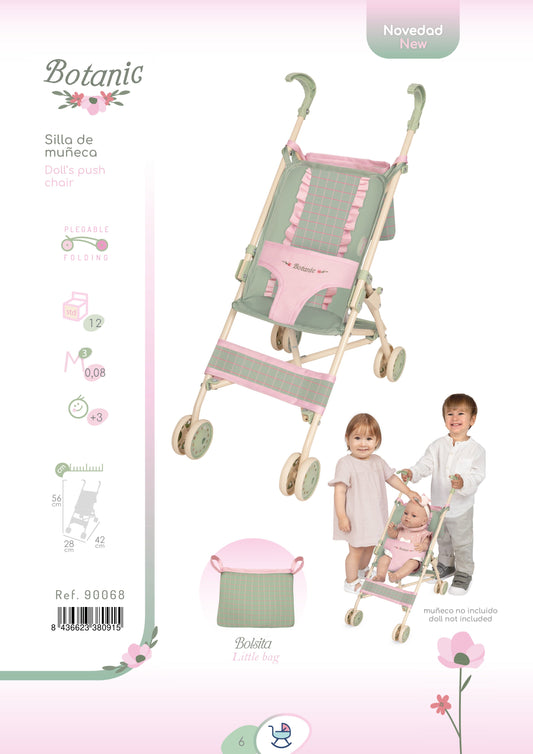 90068 First Doll Buggy Stroller With Bag - Botanical Collection