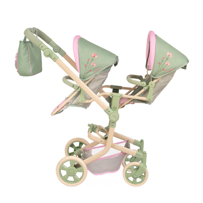 90868 Multi-Position Twin Doll Pram 91cm - Botanic Collection (age 5 and over)