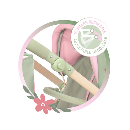 90868 Multi-Position Twin Doll Pram 91cm - Botanic Collection (age 5 and over)