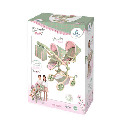 90868 Multi-Position Twin Doll Pram 91cm - Botanic Collection (age 5 and over)