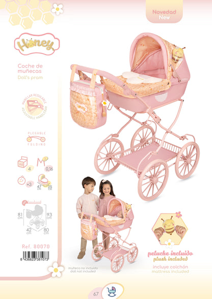 80070 Doll Pram 81cm - Honey Collection (age 4 and over)