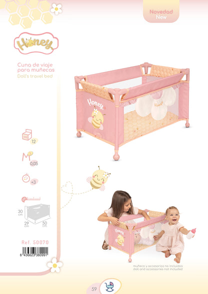 50070 Doll Travel Bed Cot Honey Collection