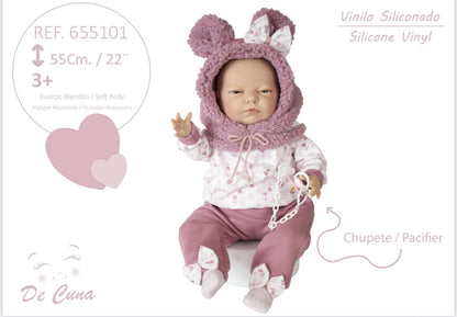 655101 XL Pink Silicone Vinyl Doll 55CM