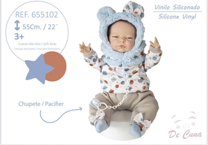 655102 XL Blue Silicone Vinyl Doll 55CM