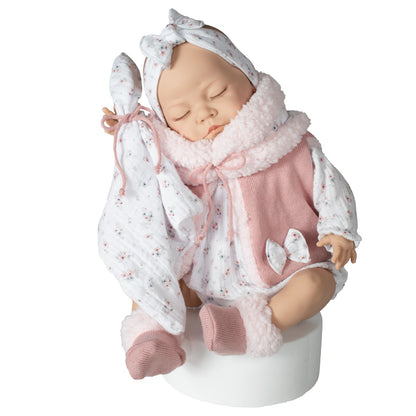 655201 XL Pink Sleeping Silicone Vinyl Doll 55CM