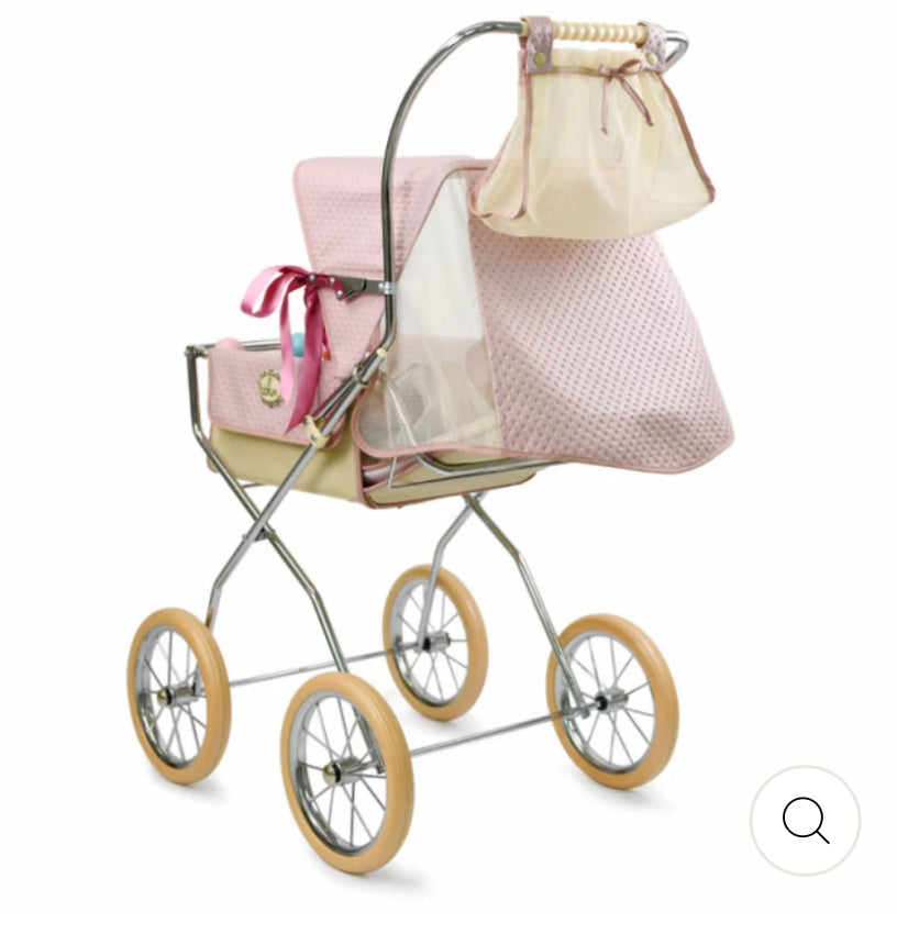 Bebelux Powder Pink Vintage Dolls Pram