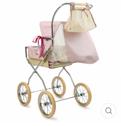 Bebelux Powder Pink Vintage Dolls Pram