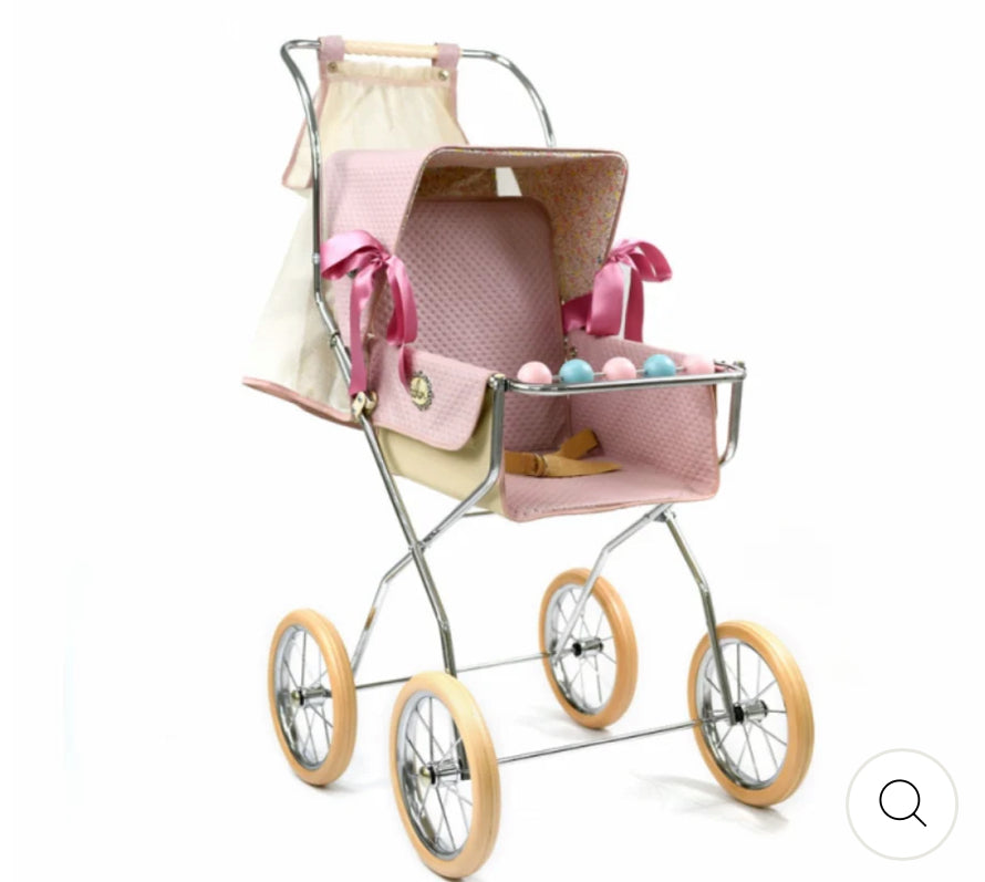 Bebelux Powder Pink Vintage Dolls Pram