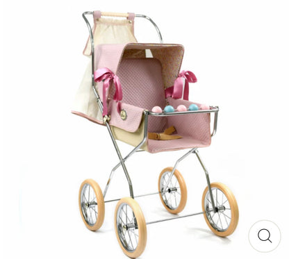 Bebelux Powder Pink Vintage Dolls Pram