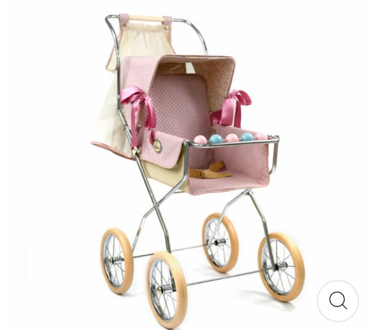 Bebelux Powder Pink Vintage Dolls Pram