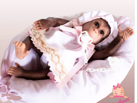 36401 Reborn Silicone Feel Monkey Pink Dress