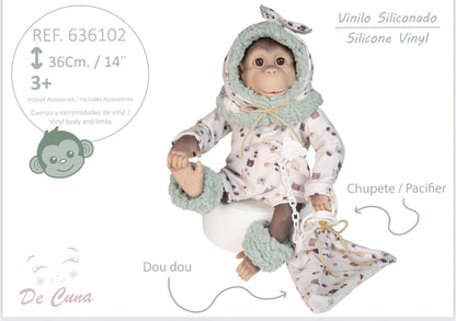 636102 Green Reborn Silicone Feel Monkey