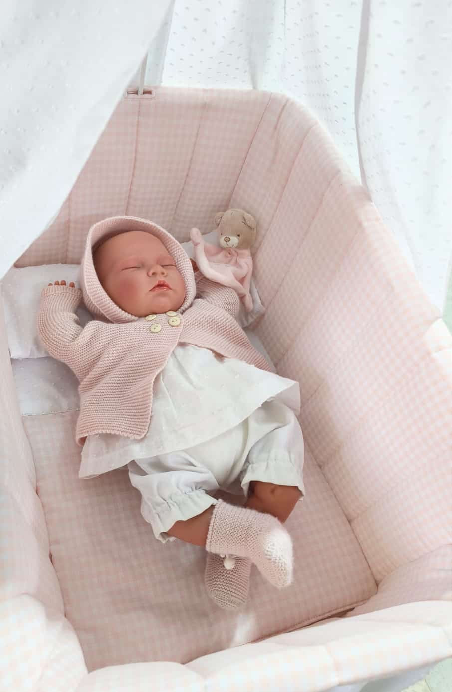 Bebelux Pink Doll Bassinet Cot Crib